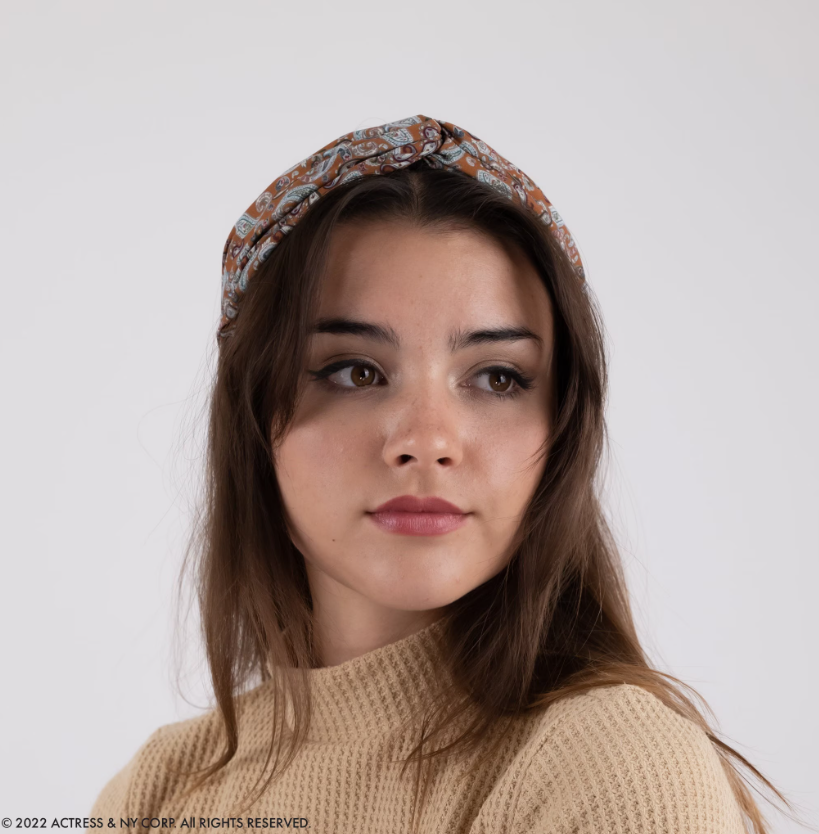 Paisley Top Knot Silk Headband
