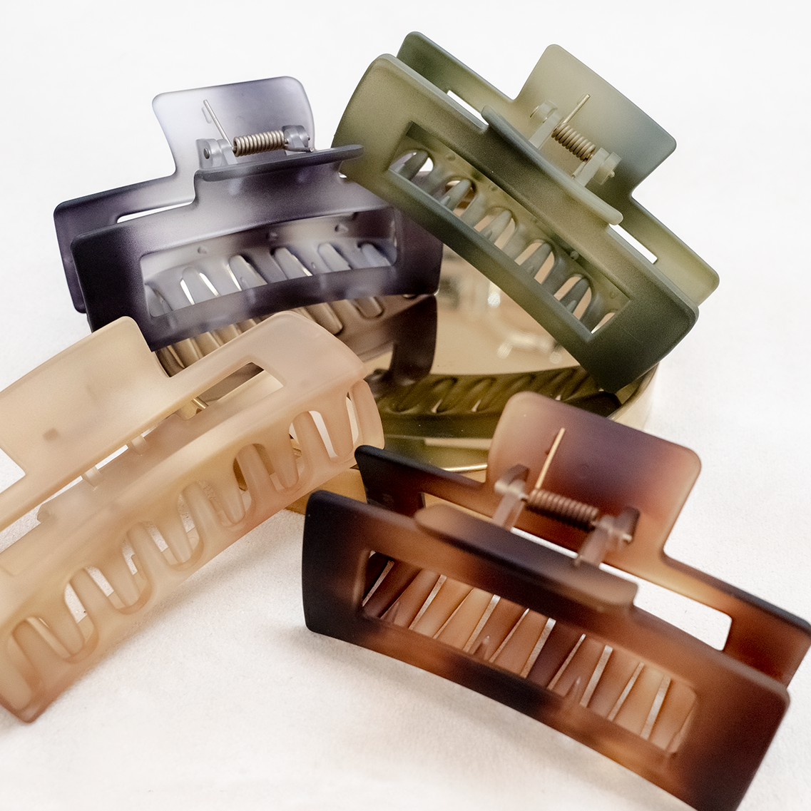 Matte Gradation Rectangle Hair Clips