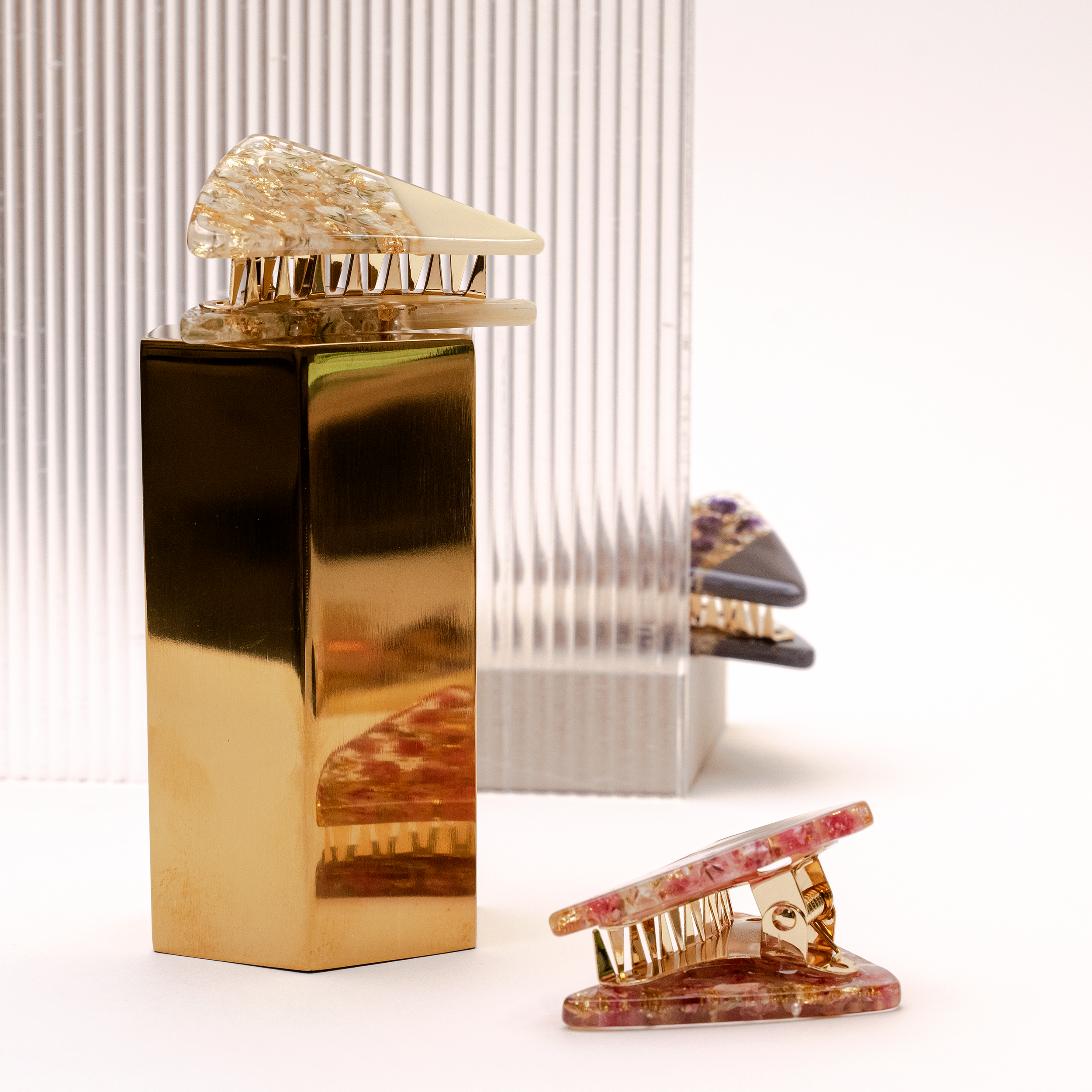 Pressed Flowers Hair Claw Clip