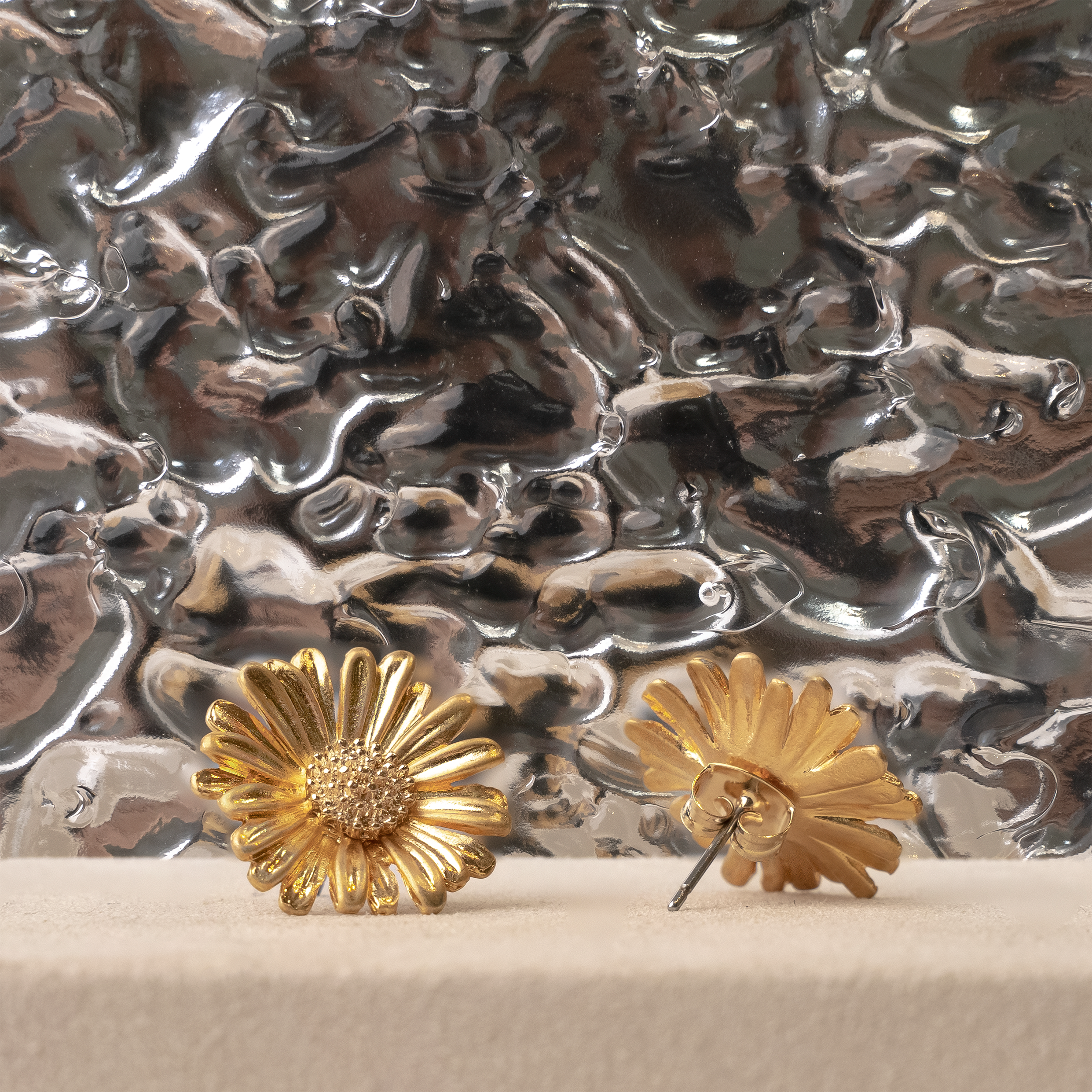 Dainty Sunflower Stud Earrings