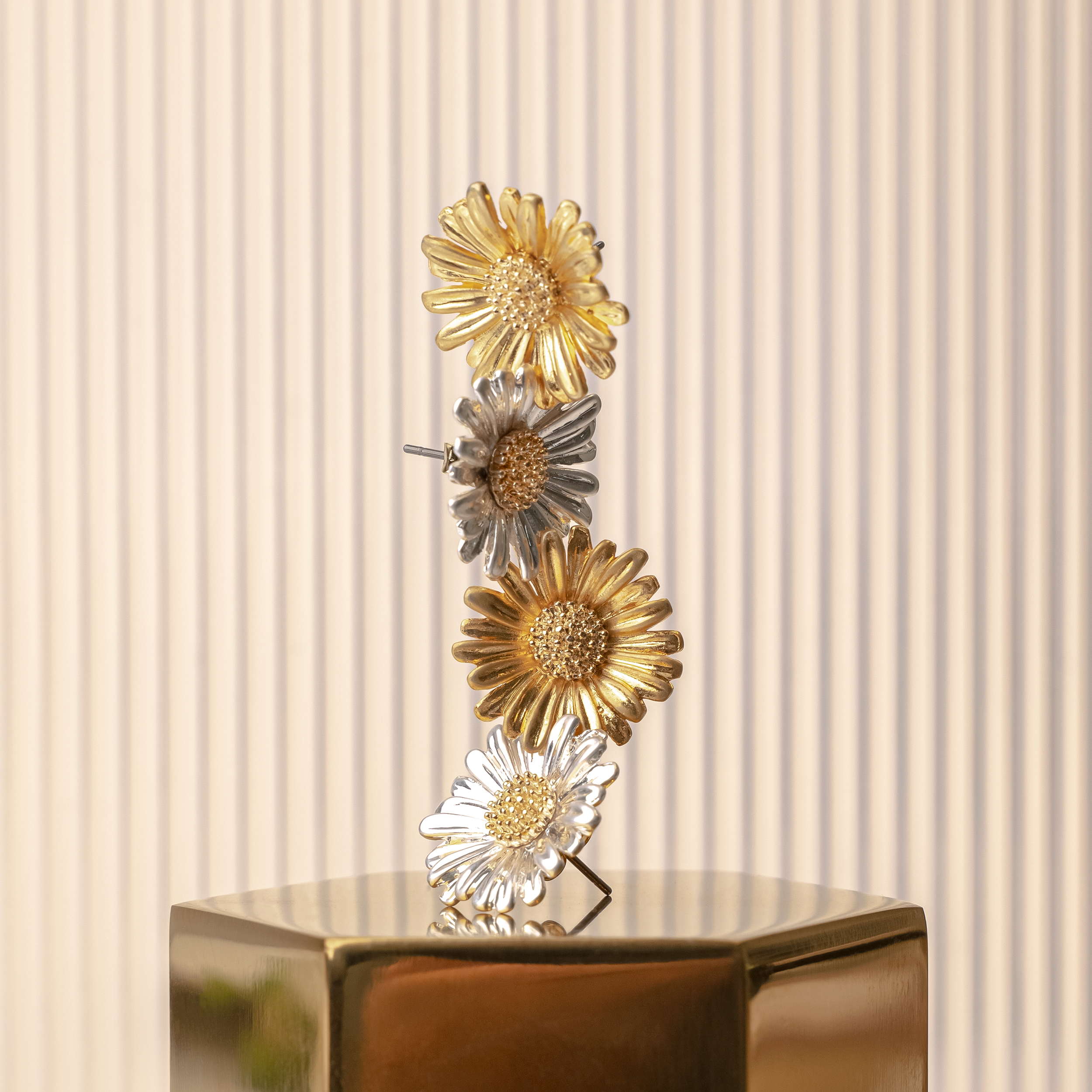 Dainty Sunflower Stud Earrings