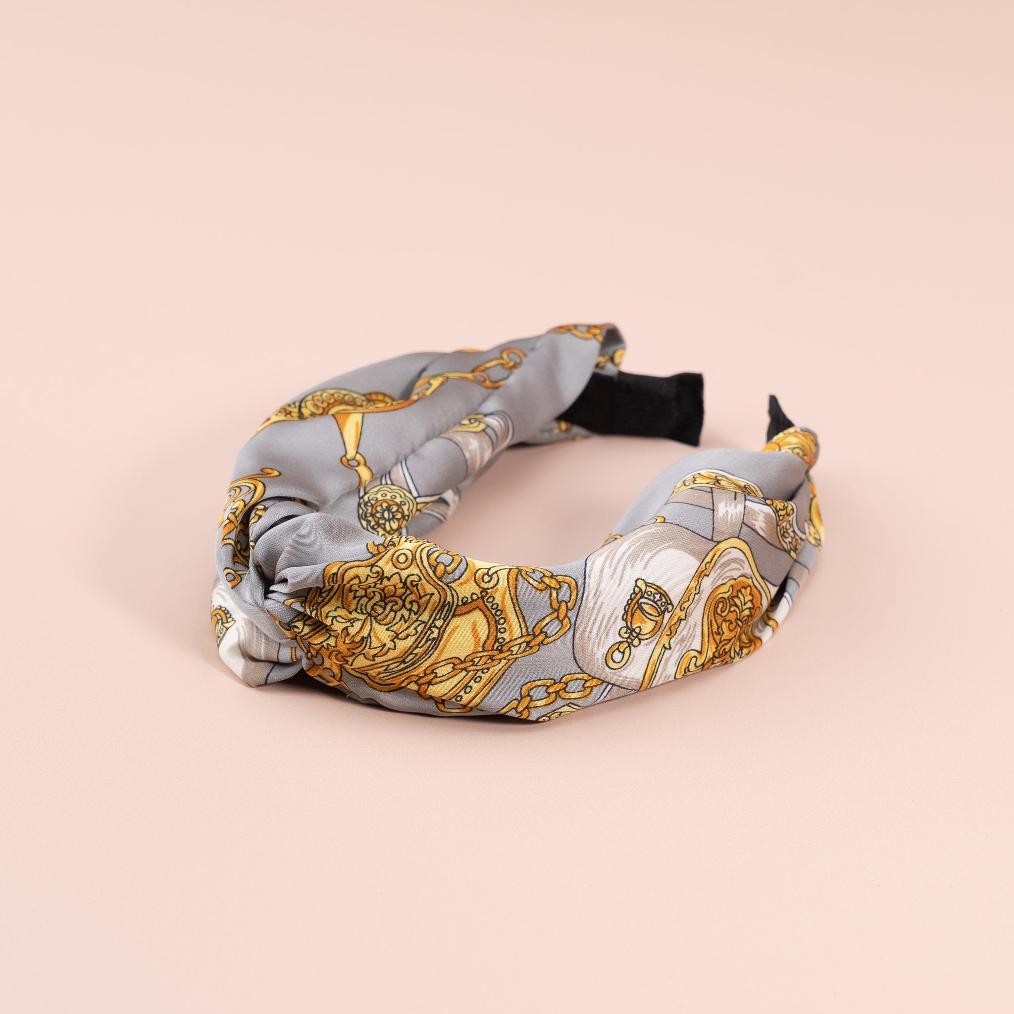 Luxury Silk Chain Pattern Top Knot Headband