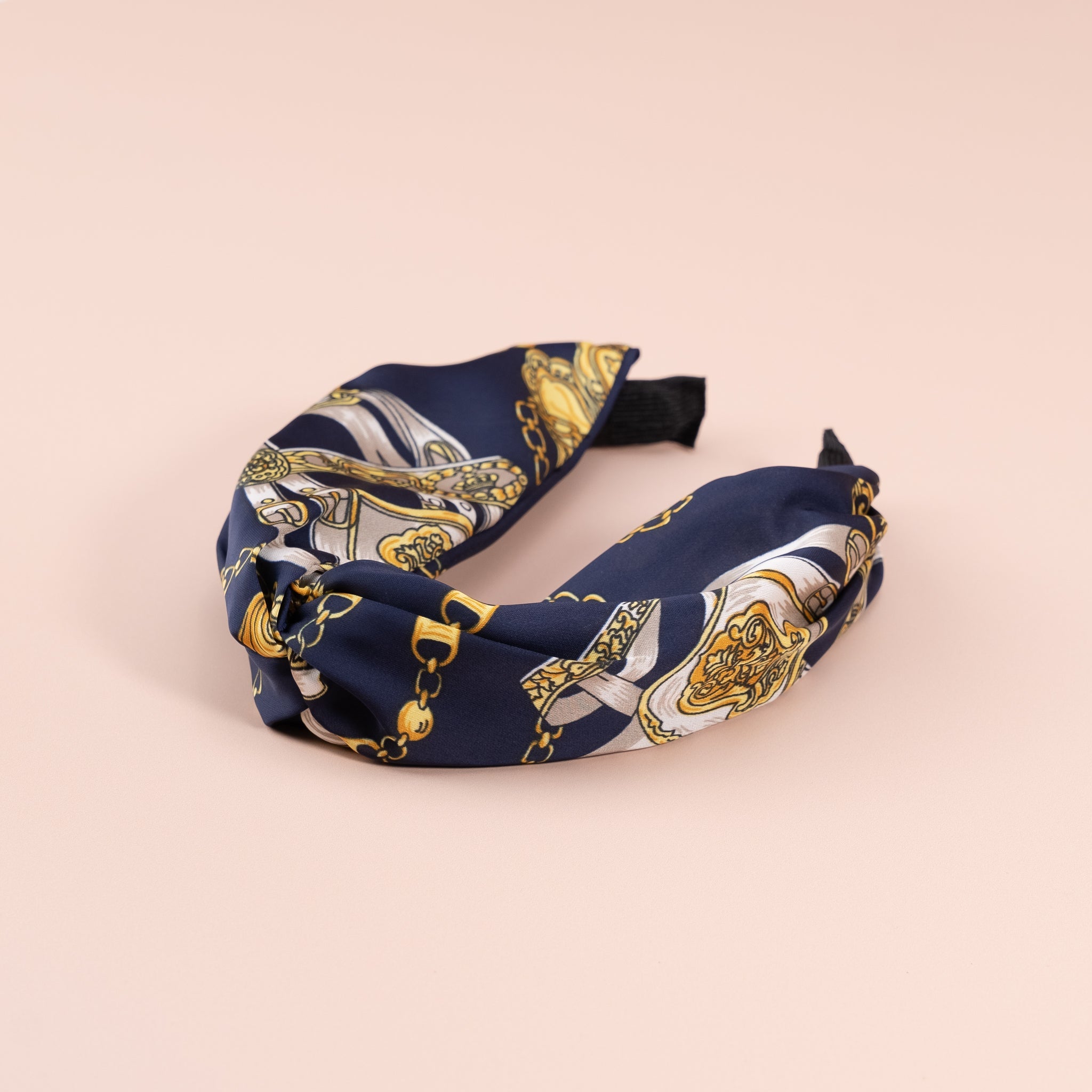 Luxury Silk Chain Pattern Top Knot Headband