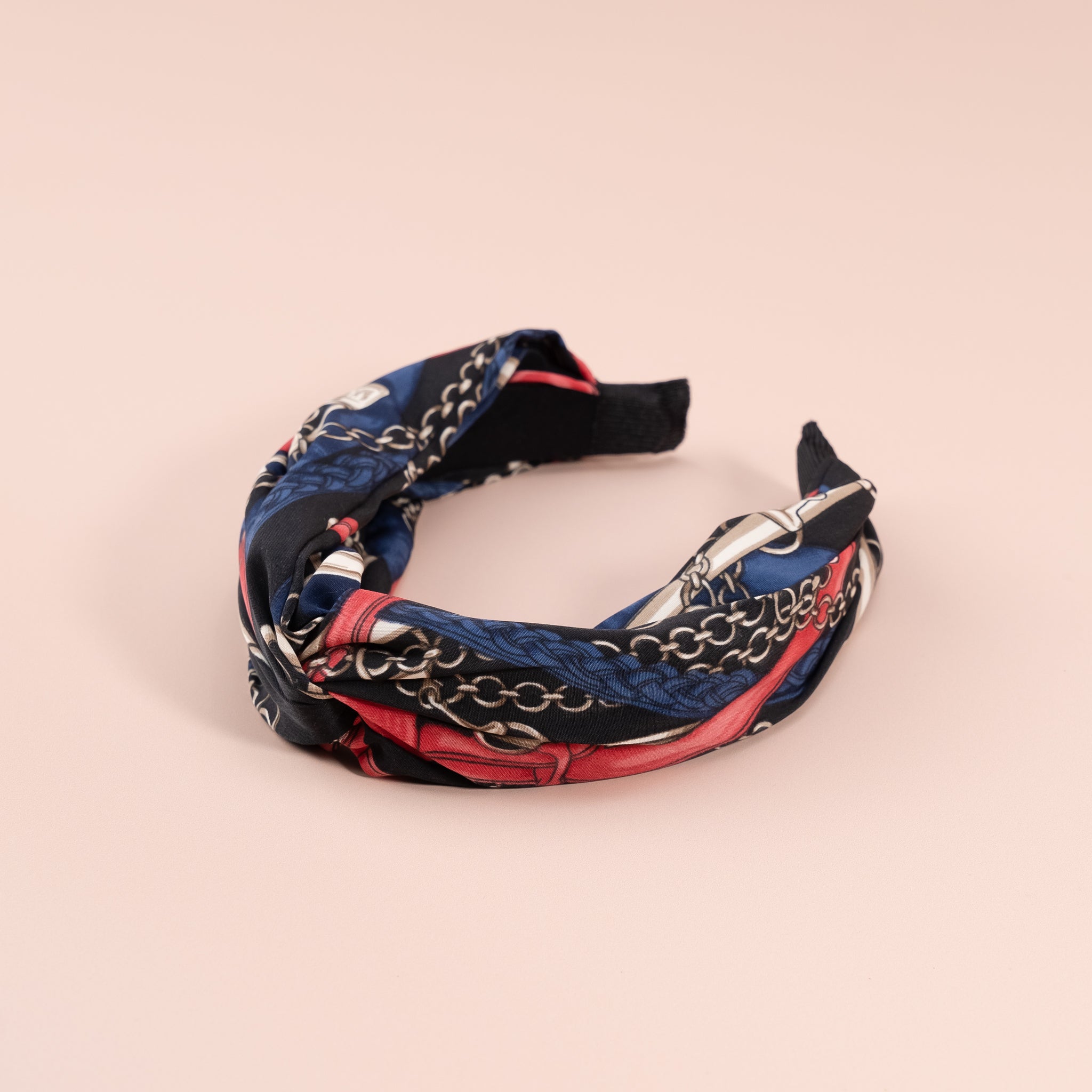 Luxury Silk Chain Pattern Top Knot Headband