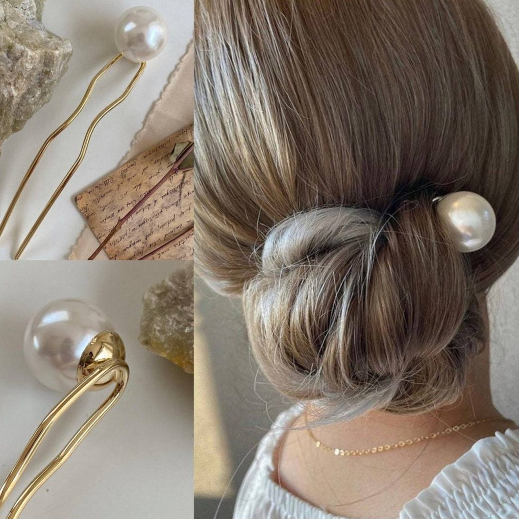 Oversized Pearl Hair Stick/ Bun Holder